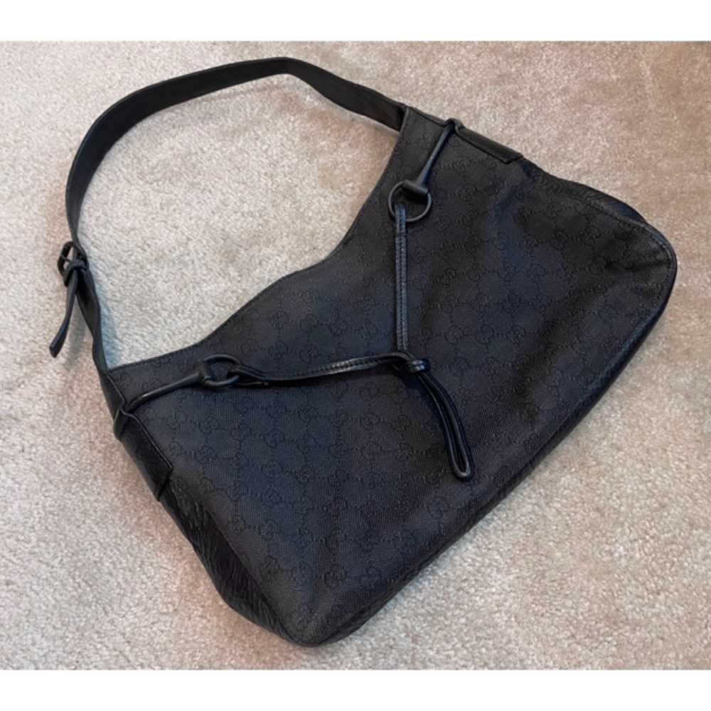 ✨Vintage Iconic GUCCI GG Monogram Horsebit Canvas Hobo Shoulder Bag - Picture 7 of 13